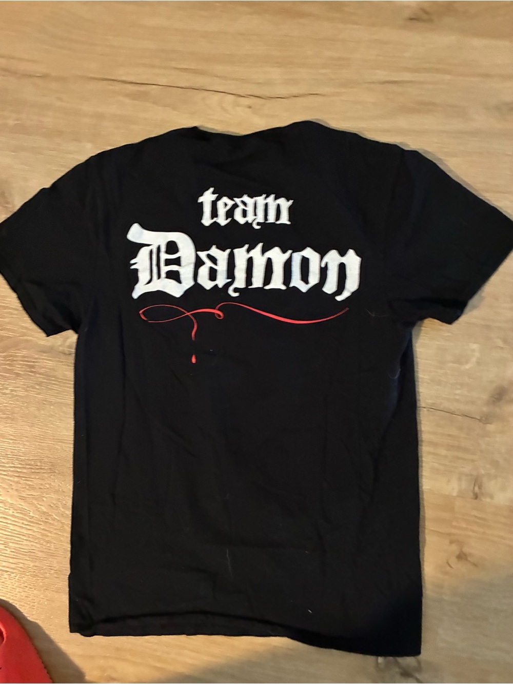 Black 'Team Damon' Short Sleeve Graphic Tee